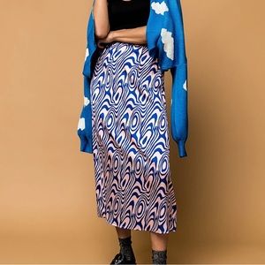 LALA ORIGINAL DESIGN: It Girl Midi Skirt in Magic Swirl
